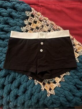 No Boundaries Black & White Button Up Boyshorts Shorties XS
